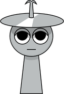 Clukr (Silver) character from Sprunki game - Beats specialist