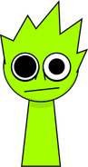OWAKCX (Lime) character from Sprunki game - Effects specialist
