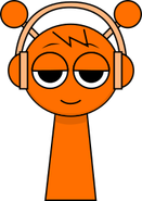 Oren (Orange) character from Sprunki game - Beats specialist